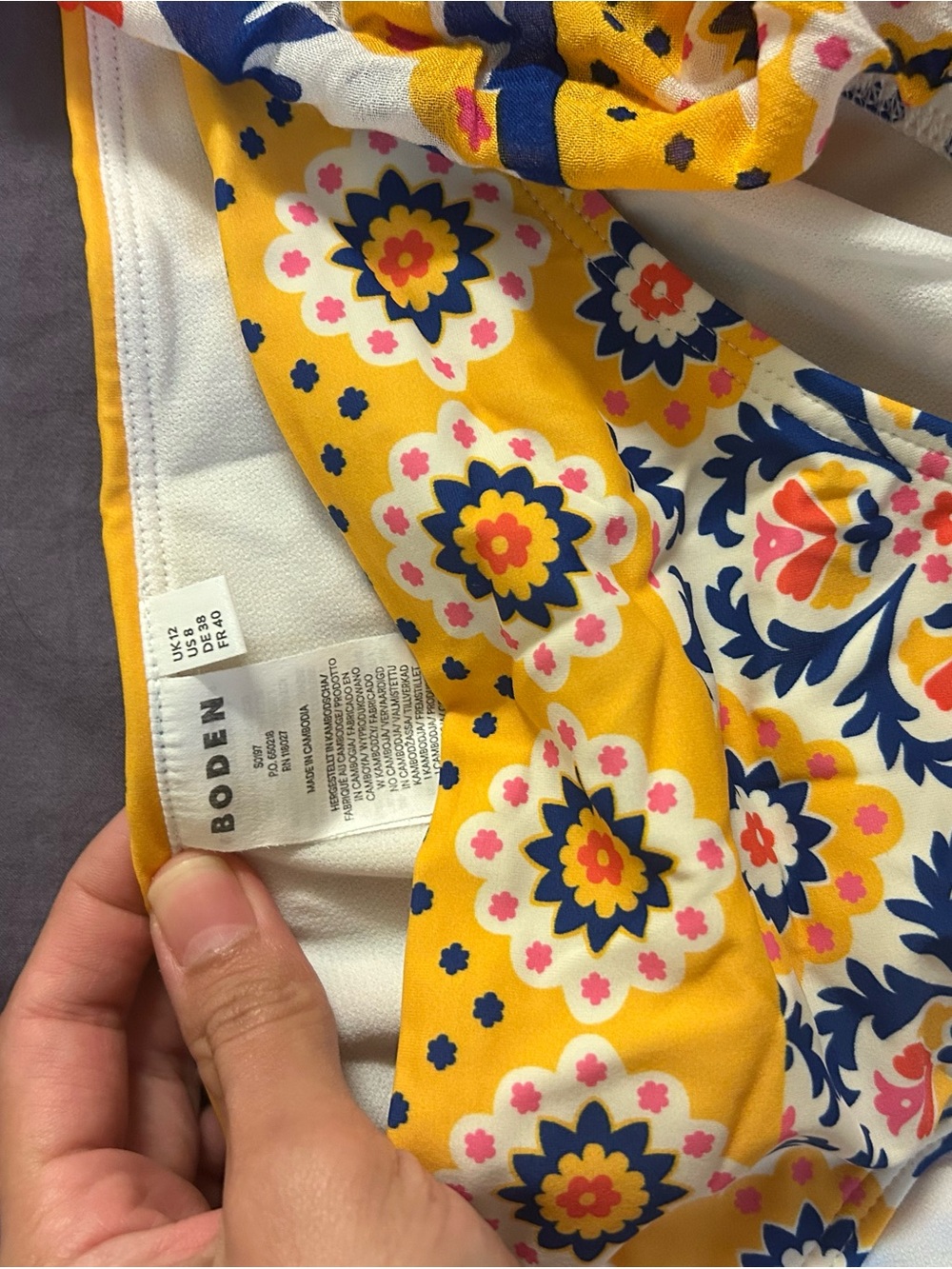 BODEN Yellow Floral Bikini Set with Matching Cover-Up - Picture 5 of 10